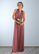 Cathy | Chic Infinity Dusty Rose Chiffon Maxi Bridesmaid Dress with Convertibl - Price #price_variant_lowest# - Dusty Rose - PromDressClub